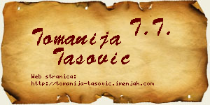 Tomanija Tašović vizit kartica